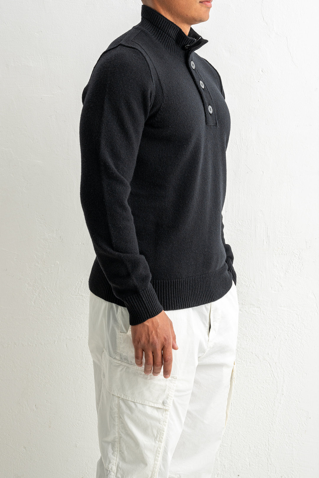 Lambswool Half Zip Sweater 5100040 Black