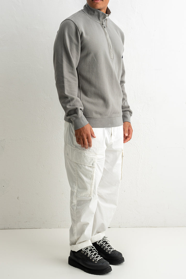 Brushed Organic Cotton Fleece Polo 6100068 CEMENT