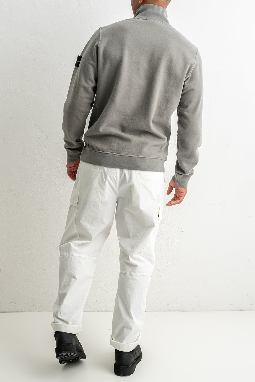Brushed Organic Cotton Fleece Polo 6100068 CEMENT