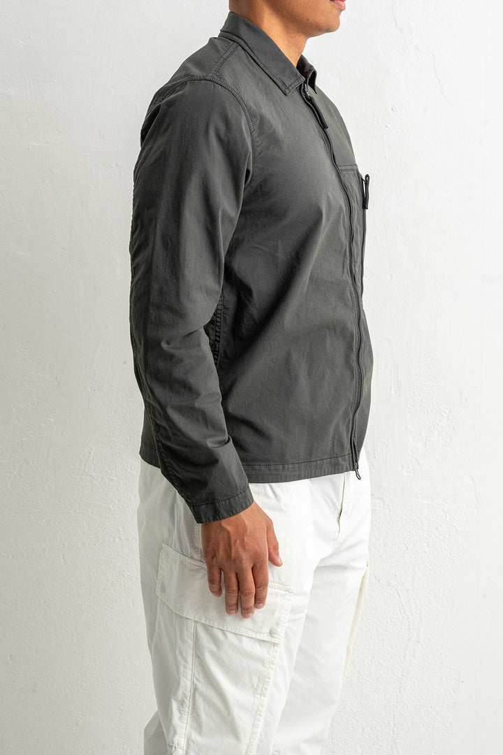 Supima® Cotton Twill Stretch-TC Overshirt 1200003 LEAD GREY