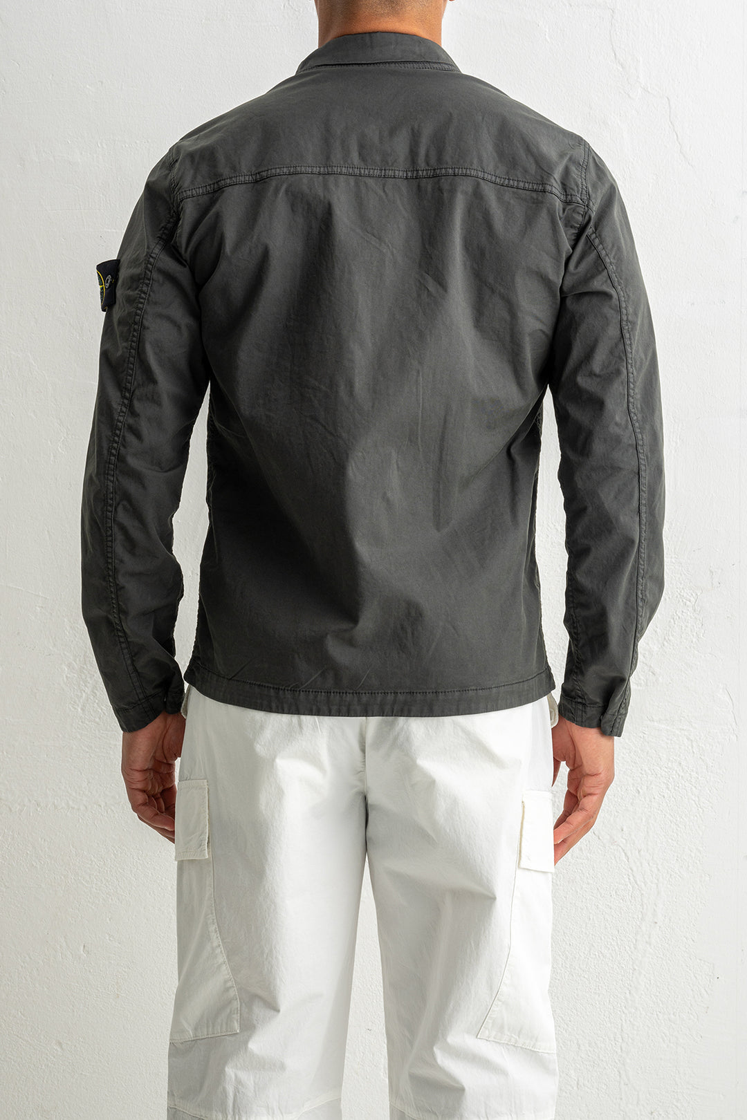 Supima® Cotton Twill Stretch-TC Overshirt 1200003 LEAD GREY