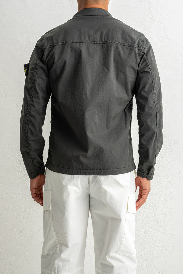 Supima® Cotton Twill Stretch-TC Overshirt 1200003 LEAD GREY
