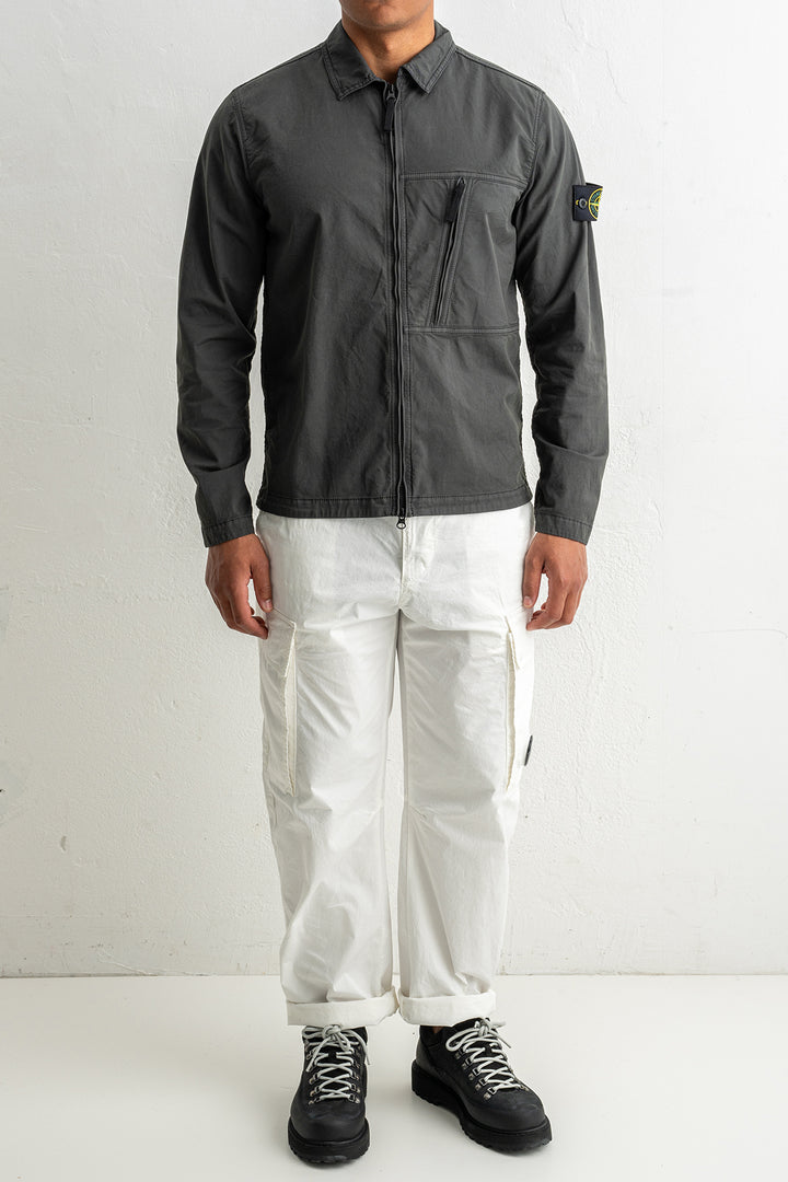 Supima® Cotton Twill Stretch-TC Overshirt 1200003 LEAD GREY
