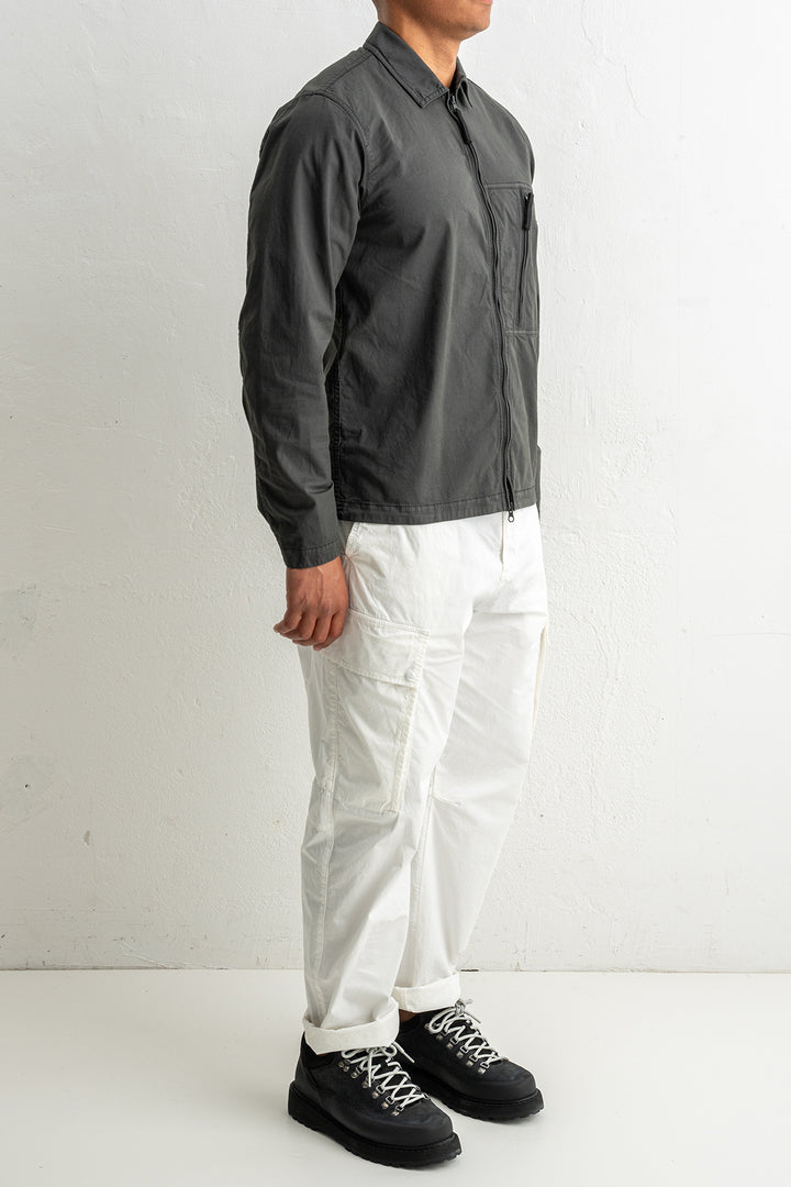 Supima® Cotton Twill Stretch-TC Overshirt 1200003 LEAD GREY