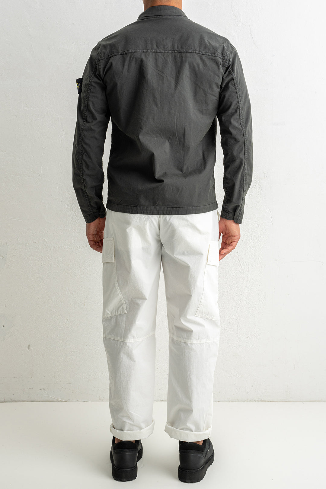 Supima® Cotton Twill Stretch-TC Overshirt 1200003 LEAD GREY
