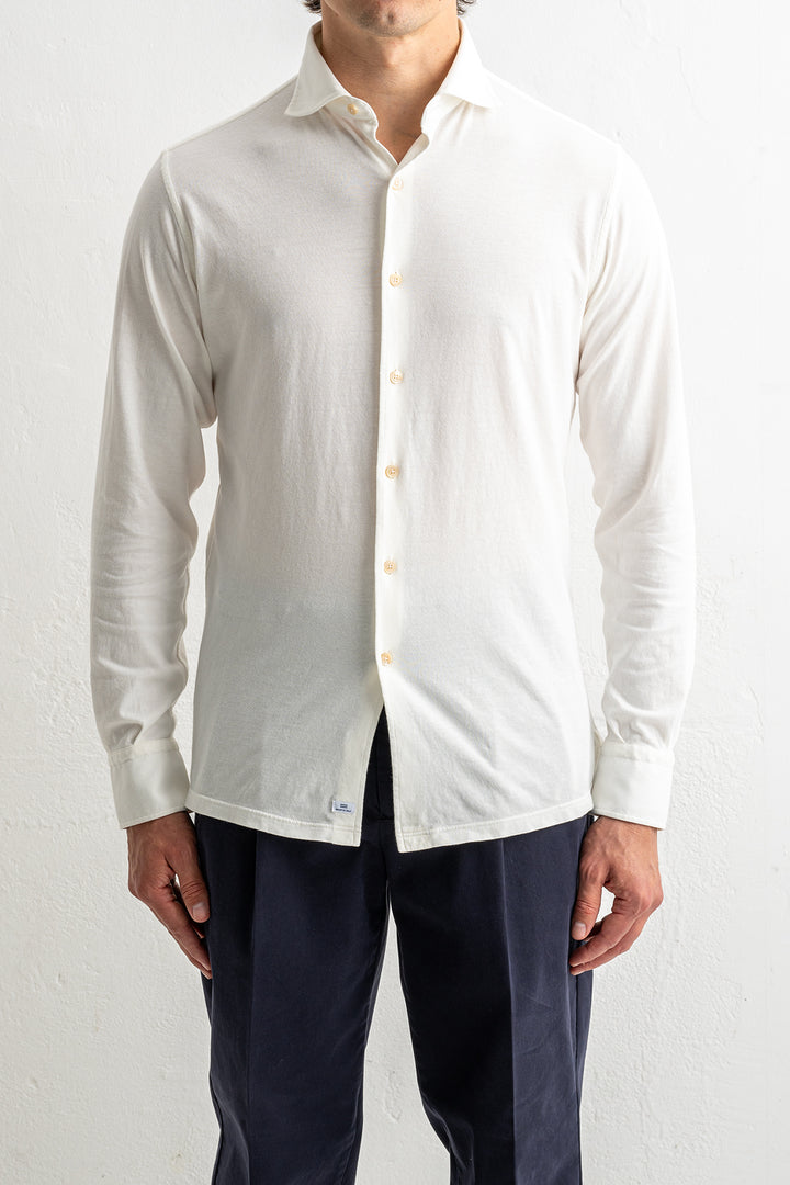Luxury Cotton Jersey Shirt White