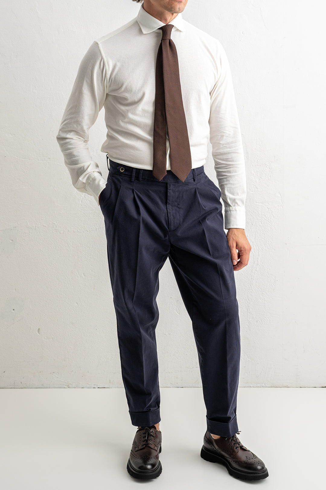 Luxury Cotton Jersey Shirt White