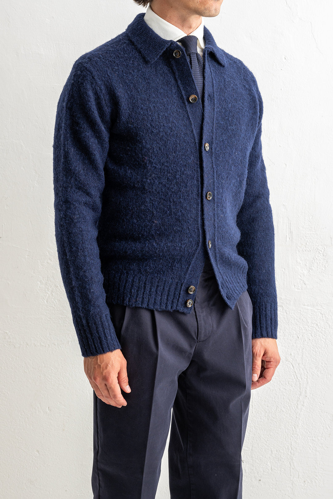 Knitted Lambwool Cardigan Navy