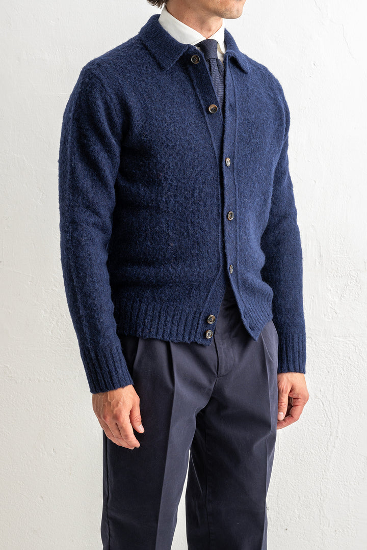 Knitted Lambwool Cardigan Navy