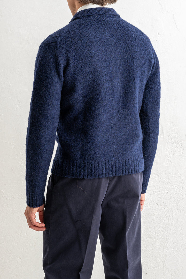 Knitted Lambwool Cardigan Navy