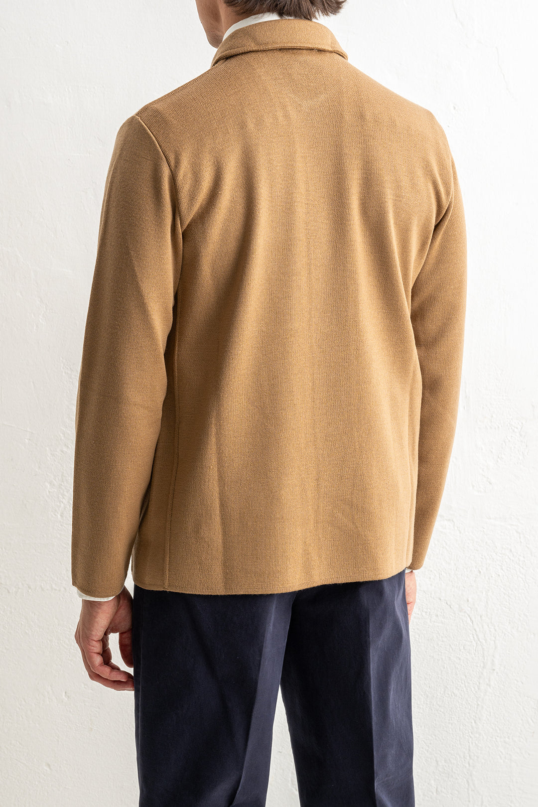Luxury Wool Knitwear Overshirt Beige