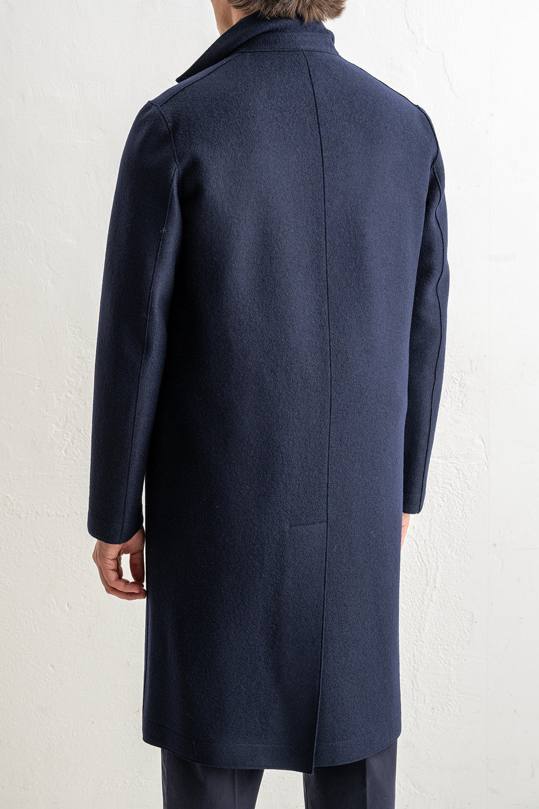 Pressed Wool Coat Navy