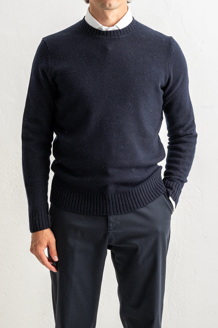 Geelong Lambwool Crewneck Navy