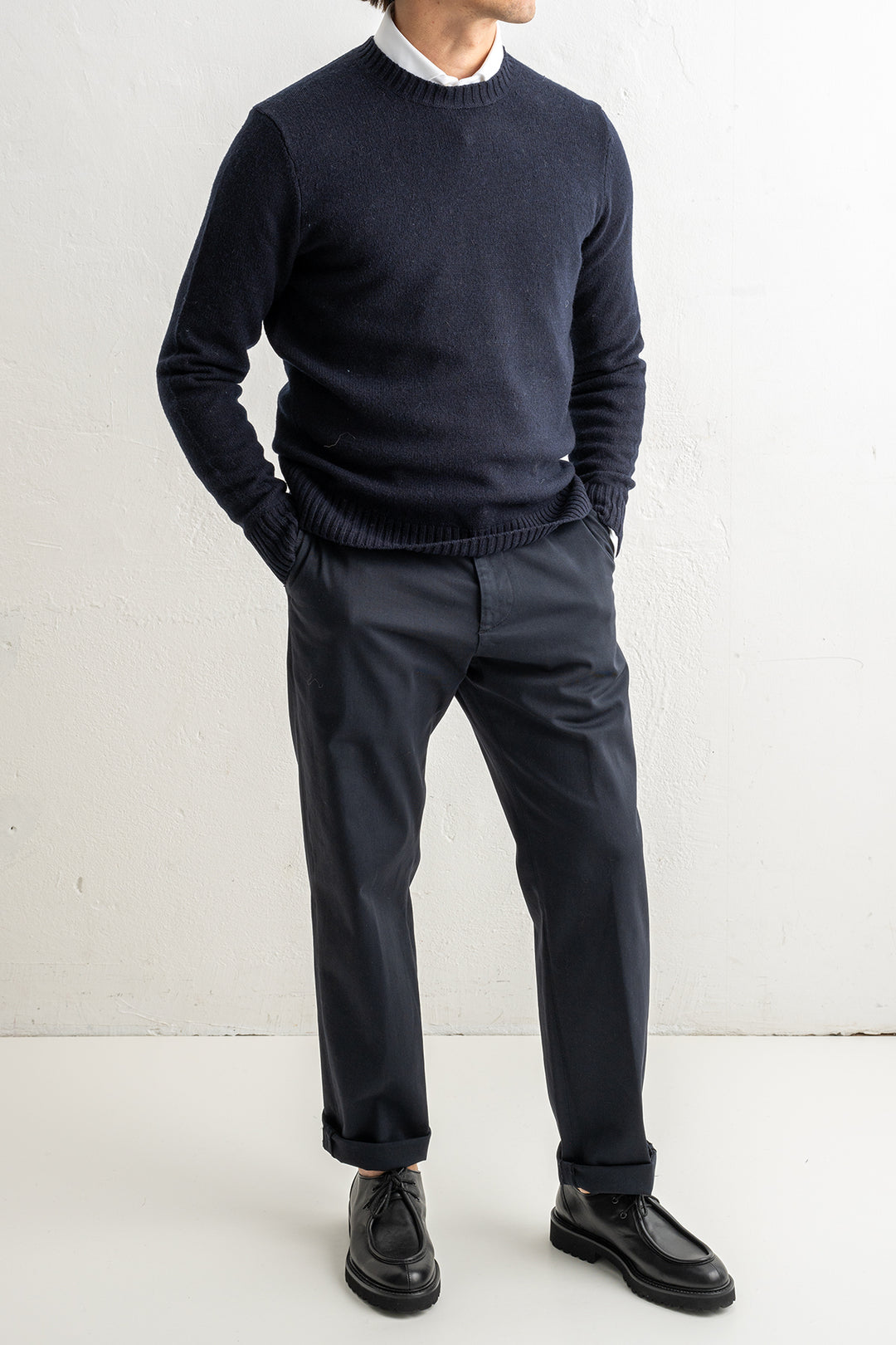 Geelong Lambwool Crewneck Navy