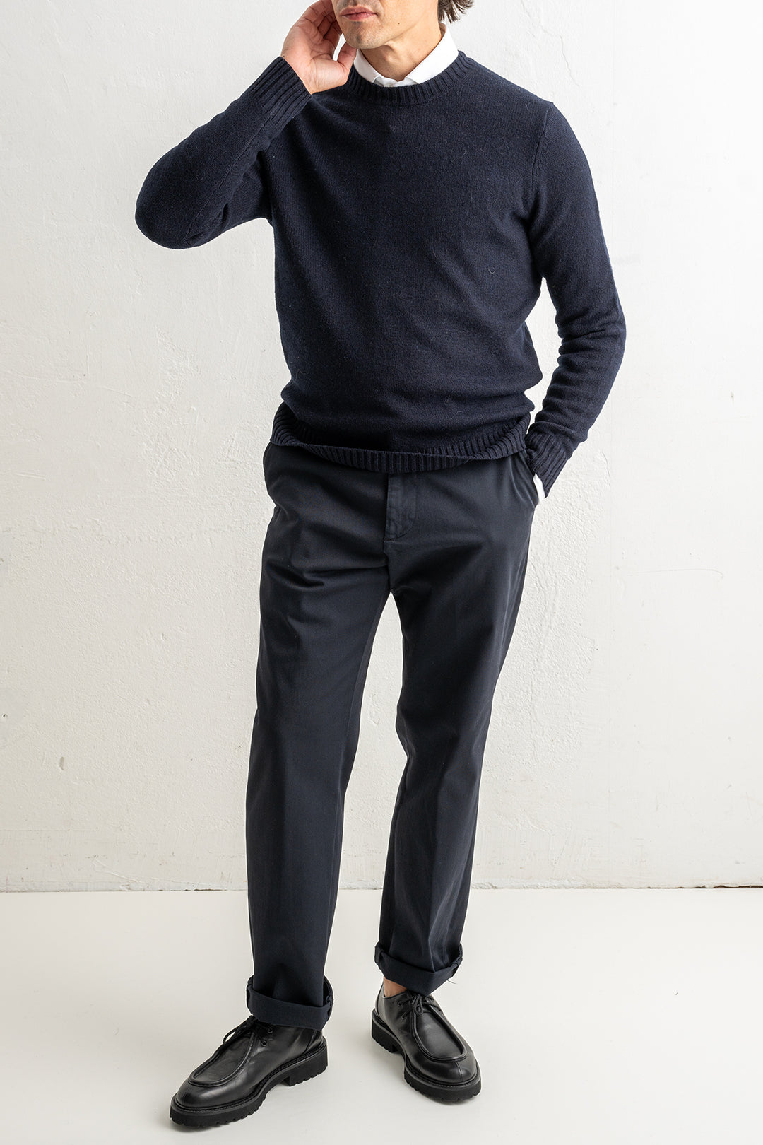 Geelong Lambwool Crewneck Navy