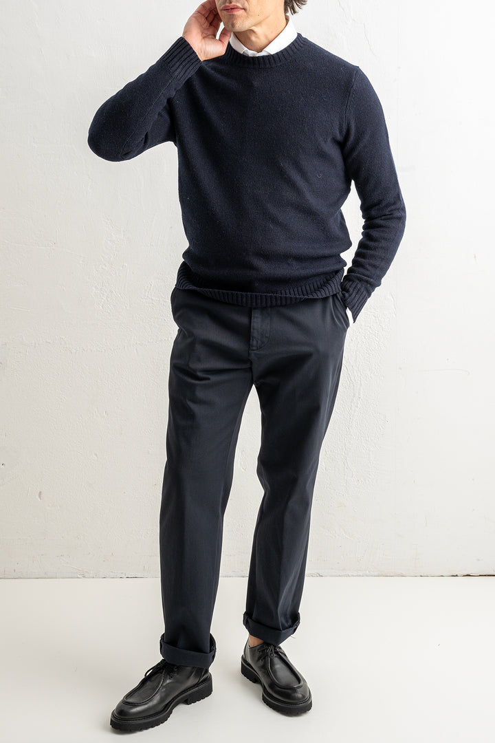 Geelong Lambwool Crewneck Navy