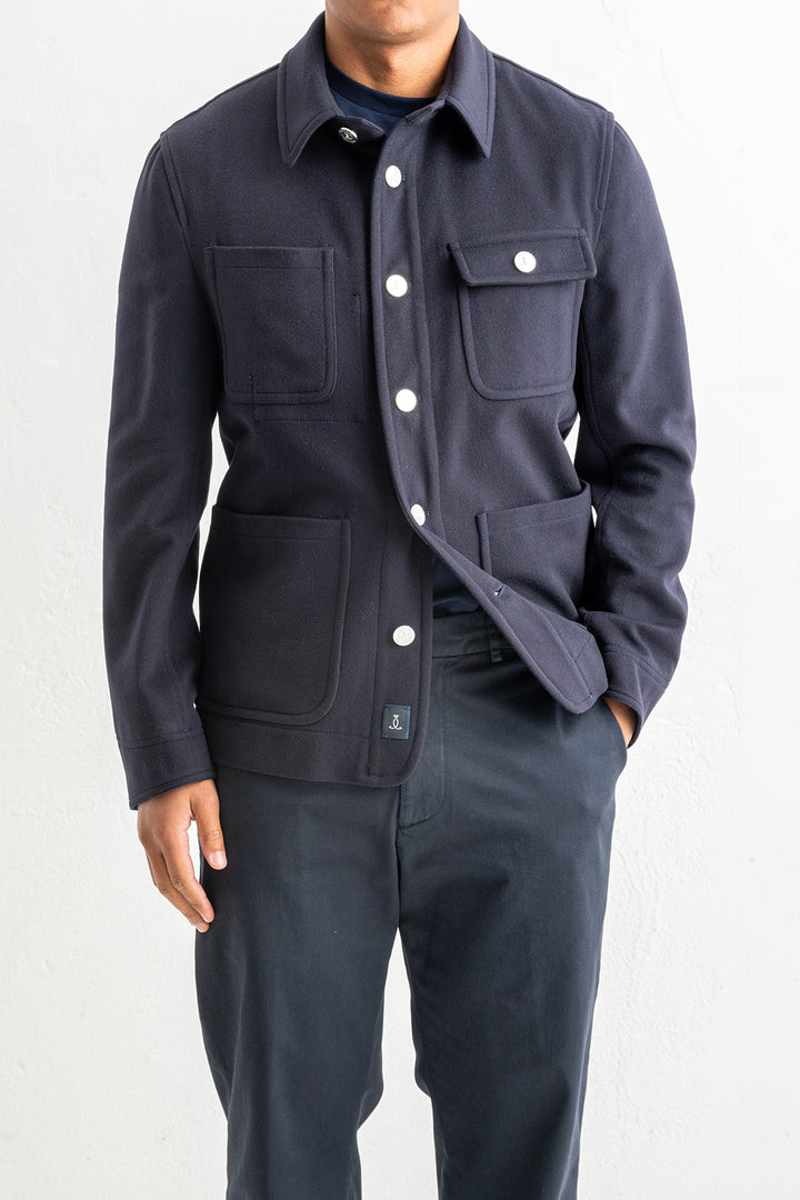 Luxury Wool Cashmere Overshirt Morrison Blue Navy