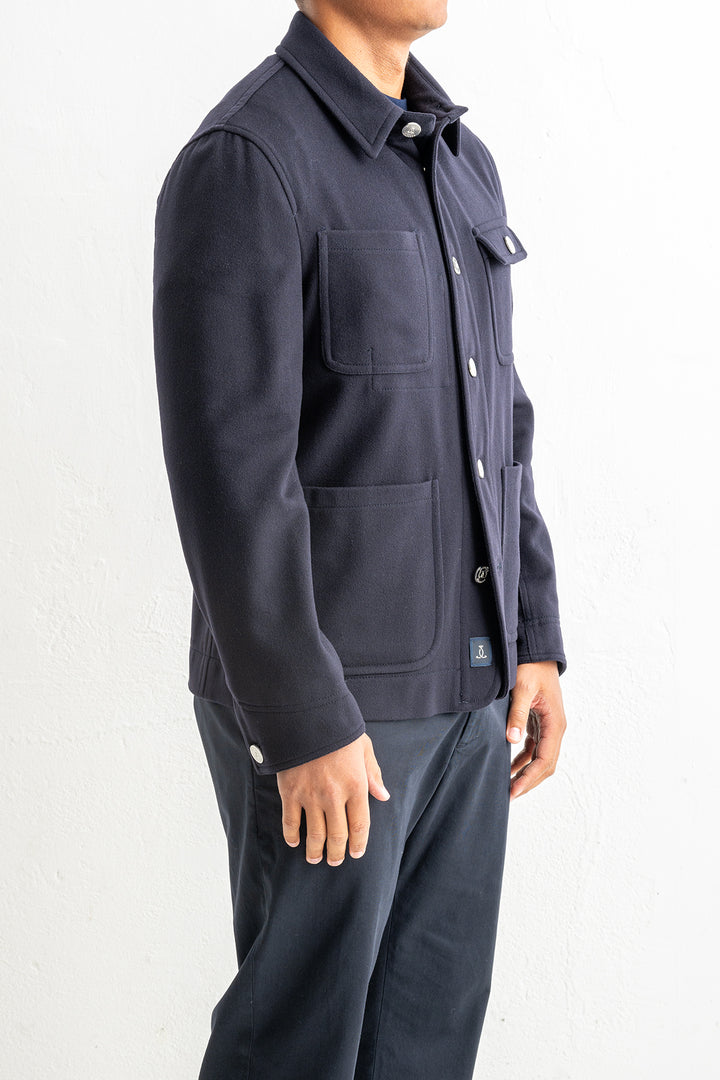 Luxury Wool Cashmere Overshirt Morrison Blue Navy