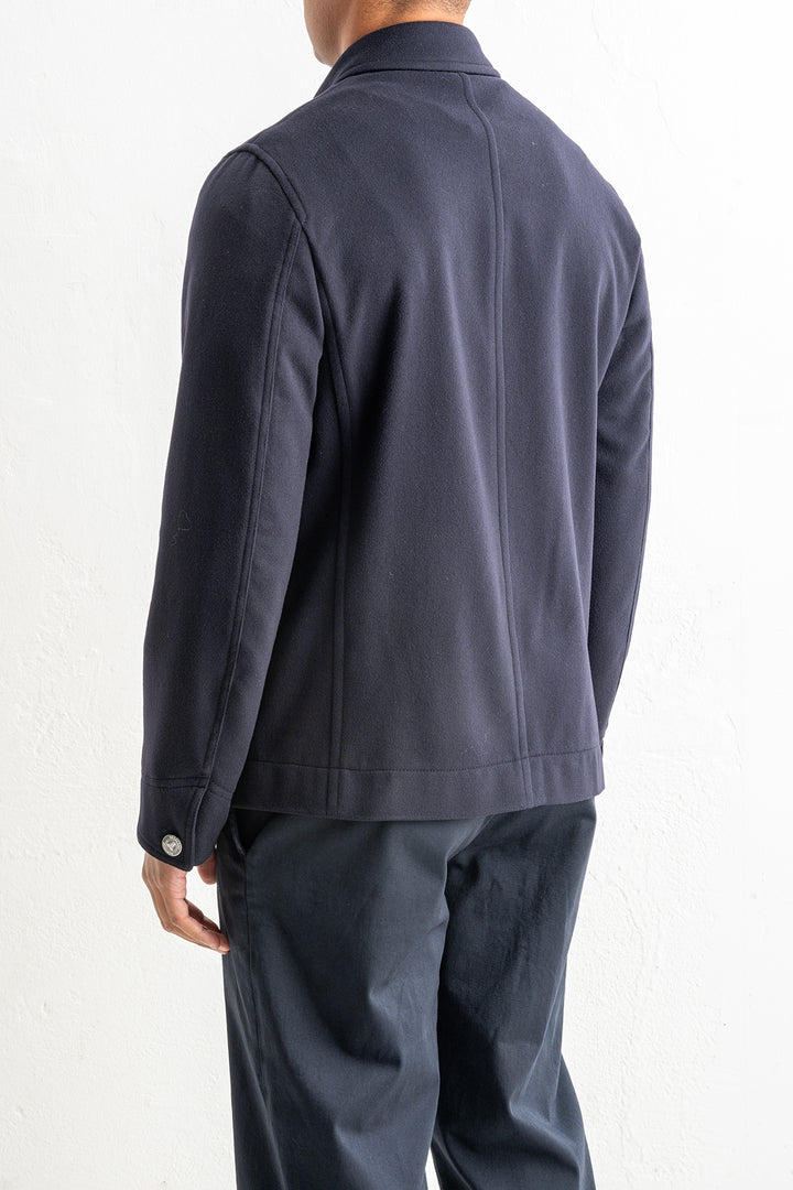 Luxury Wool Cashmere Overshirt Morrison Blue Navy