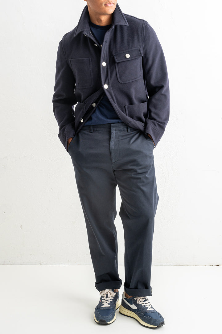 Luxury Wool Cashmere Overshirt Morrison Blue Navy