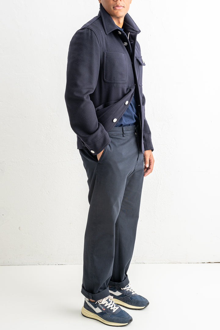 Luxury Wool Cashmere Overshirt Morrison Blue Navy