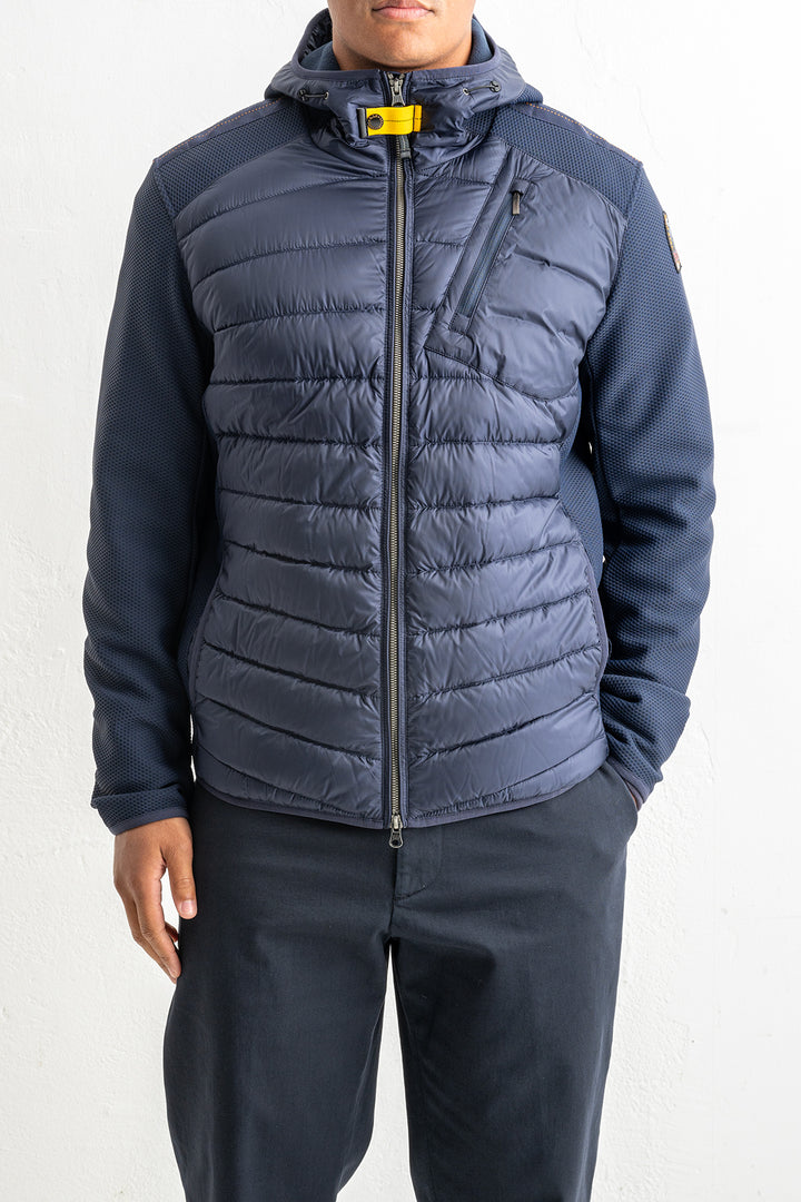 Nolan Fleece/Nylon Hooded Jacket Blue Navy