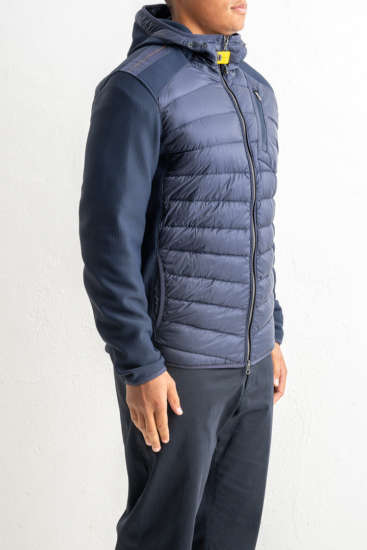 Nolan Fleece/Nylon Hooded Jacket Blue Navy