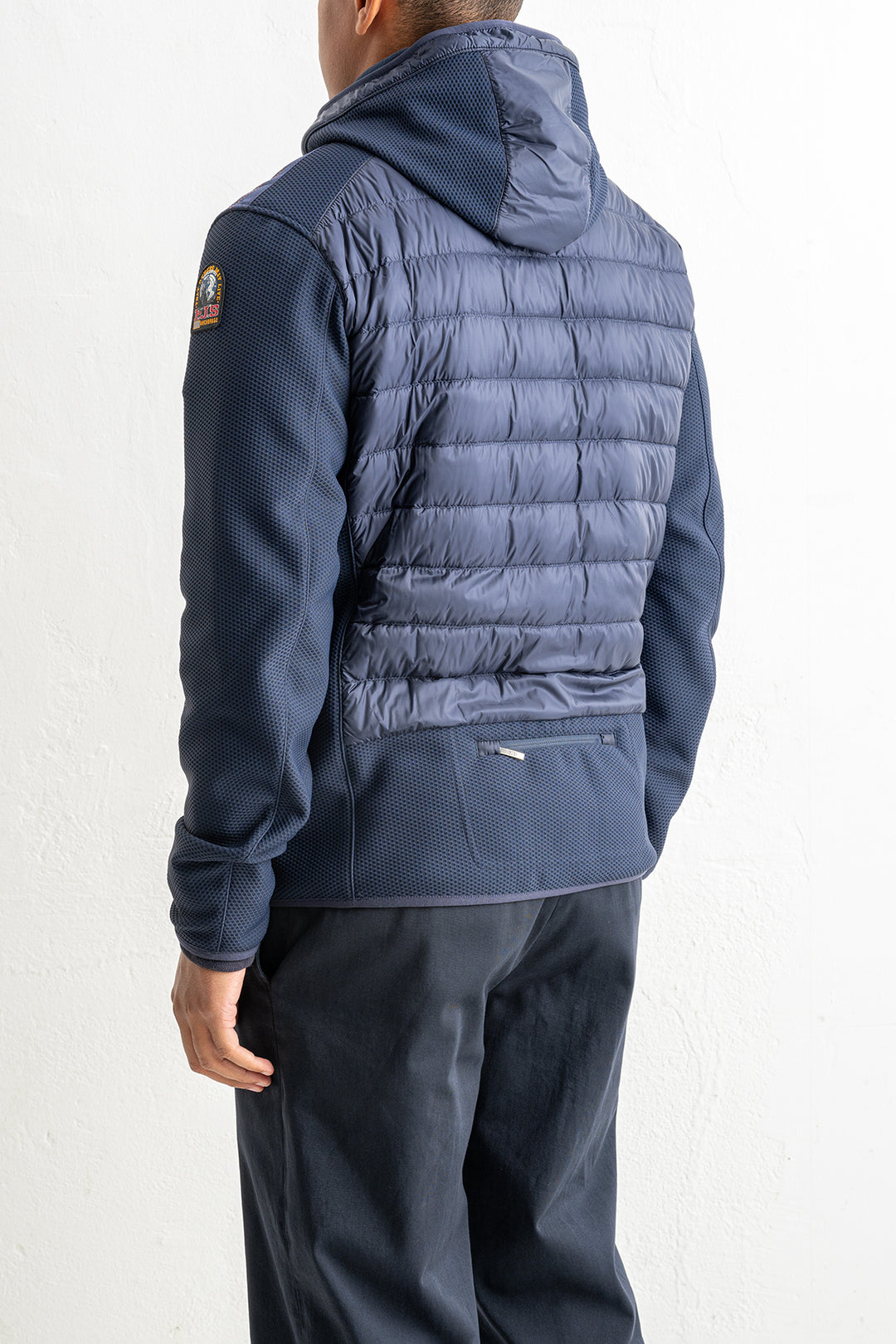 Nolan Fleece/Nylon Hooded Jacket Blue Navy
