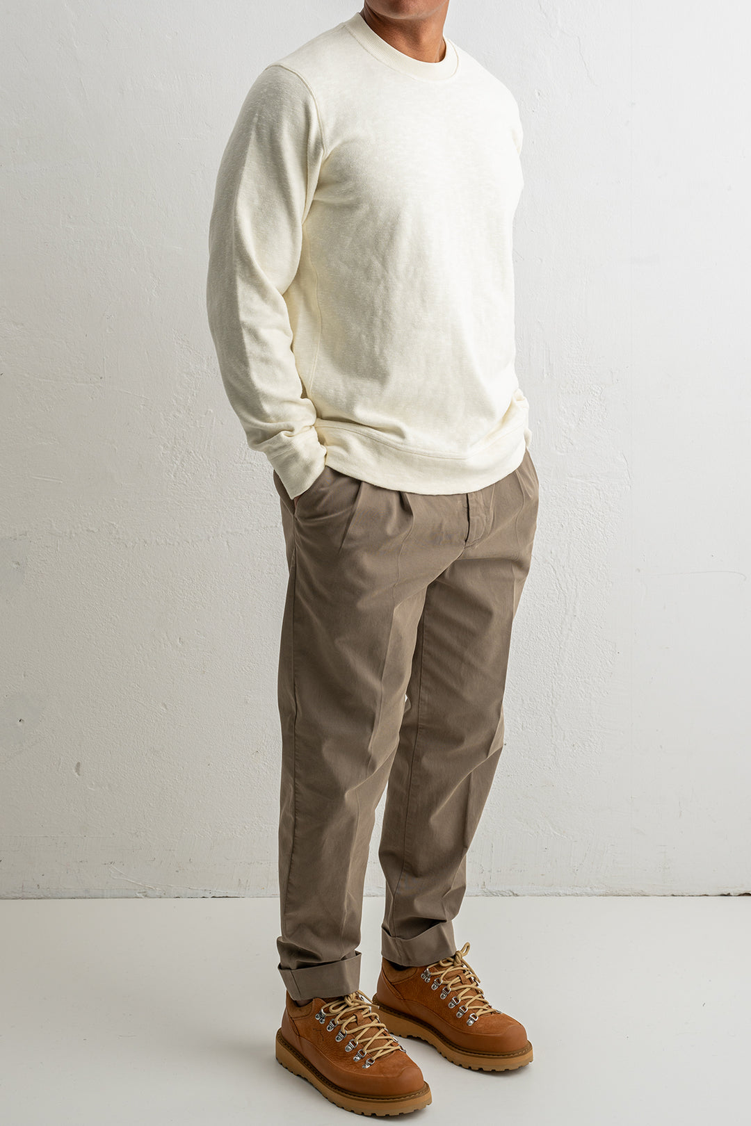 Vanisé Brushed Heavy Cotton Jersey Crewneck 6100053 IVORY