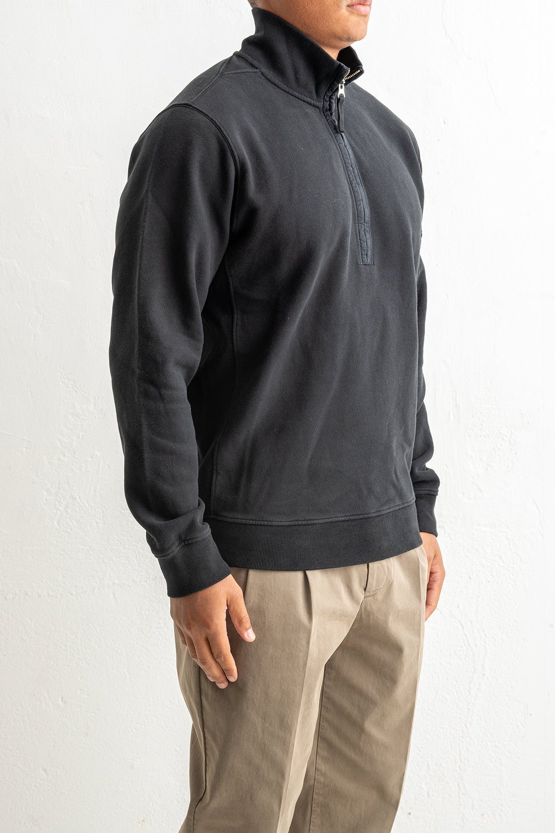 Brushed Organic Cotton Fleece Polo 6100068 Black