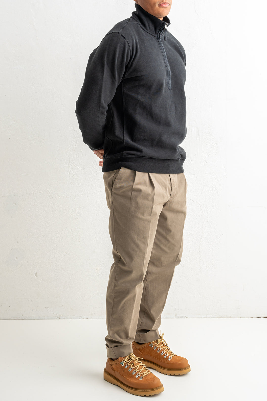 Brushed Organic Cotton Fleece Polo 6100068 Black