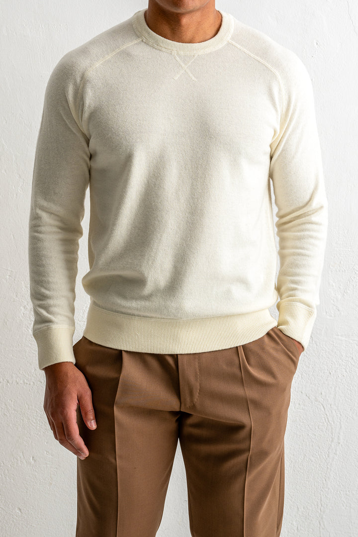 Wool Cashmere Raglan Sweater NATURALE