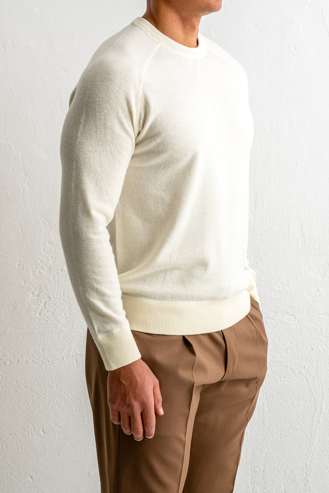Wool Cashmere Raglan Sweater NATURALE