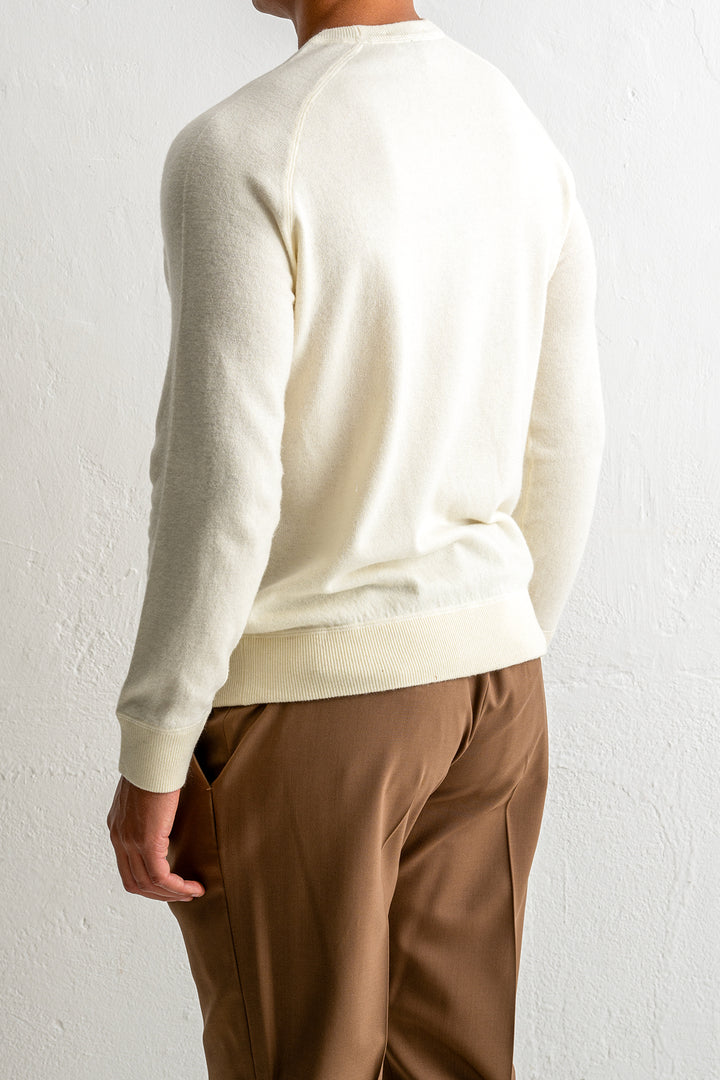 Wool Cashmere Raglan Sweater NATURALE
