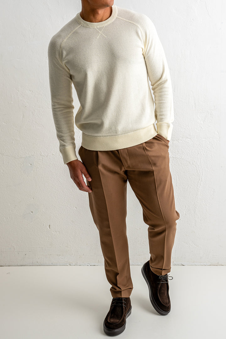 Wool Cashmere Raglan Sweater NATURALE