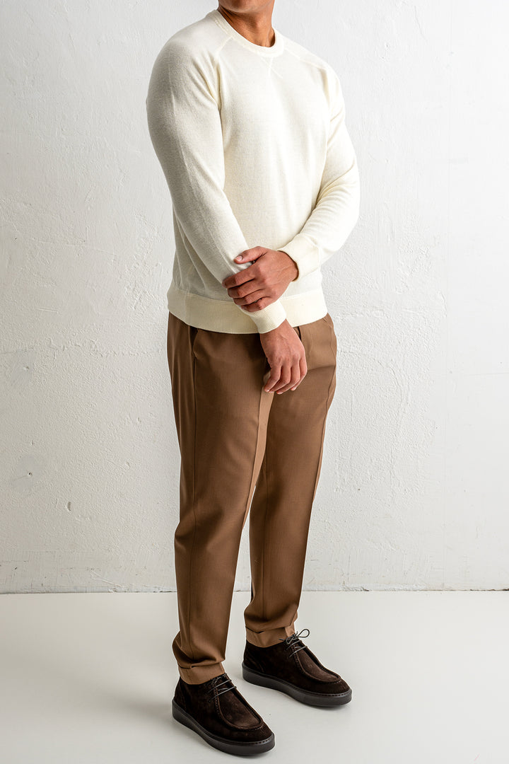 Wool Cashmere Raglan Sweater NATURALE