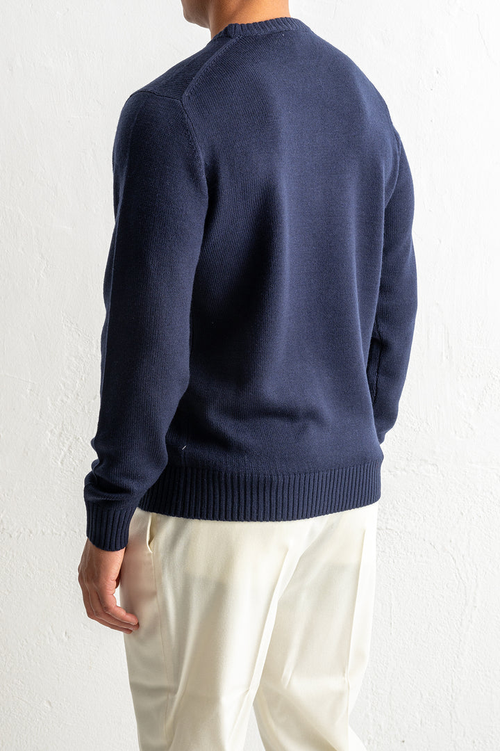 Luxury Merino Knit Crewneck Navy