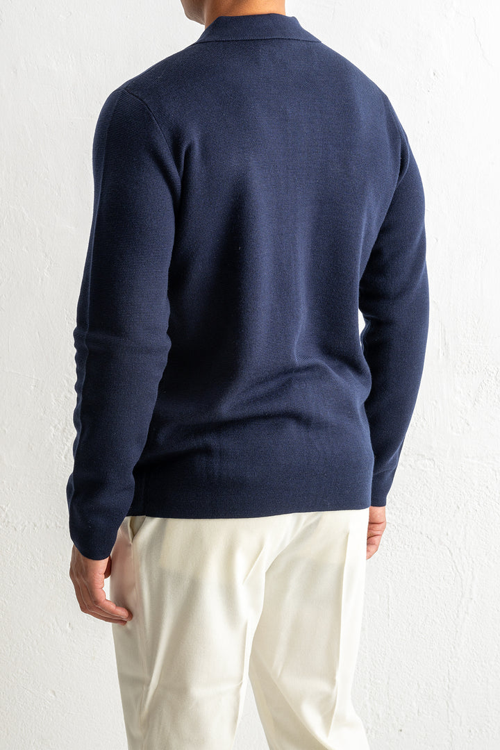 Luxury Knitted Overshirt Navy