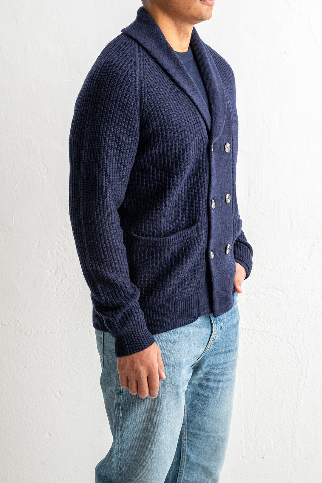 Super Geelong Knit Cardigan Navy