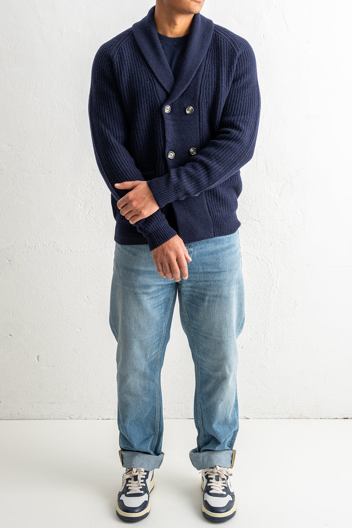 Super Geelong Knit Cardigan Navy