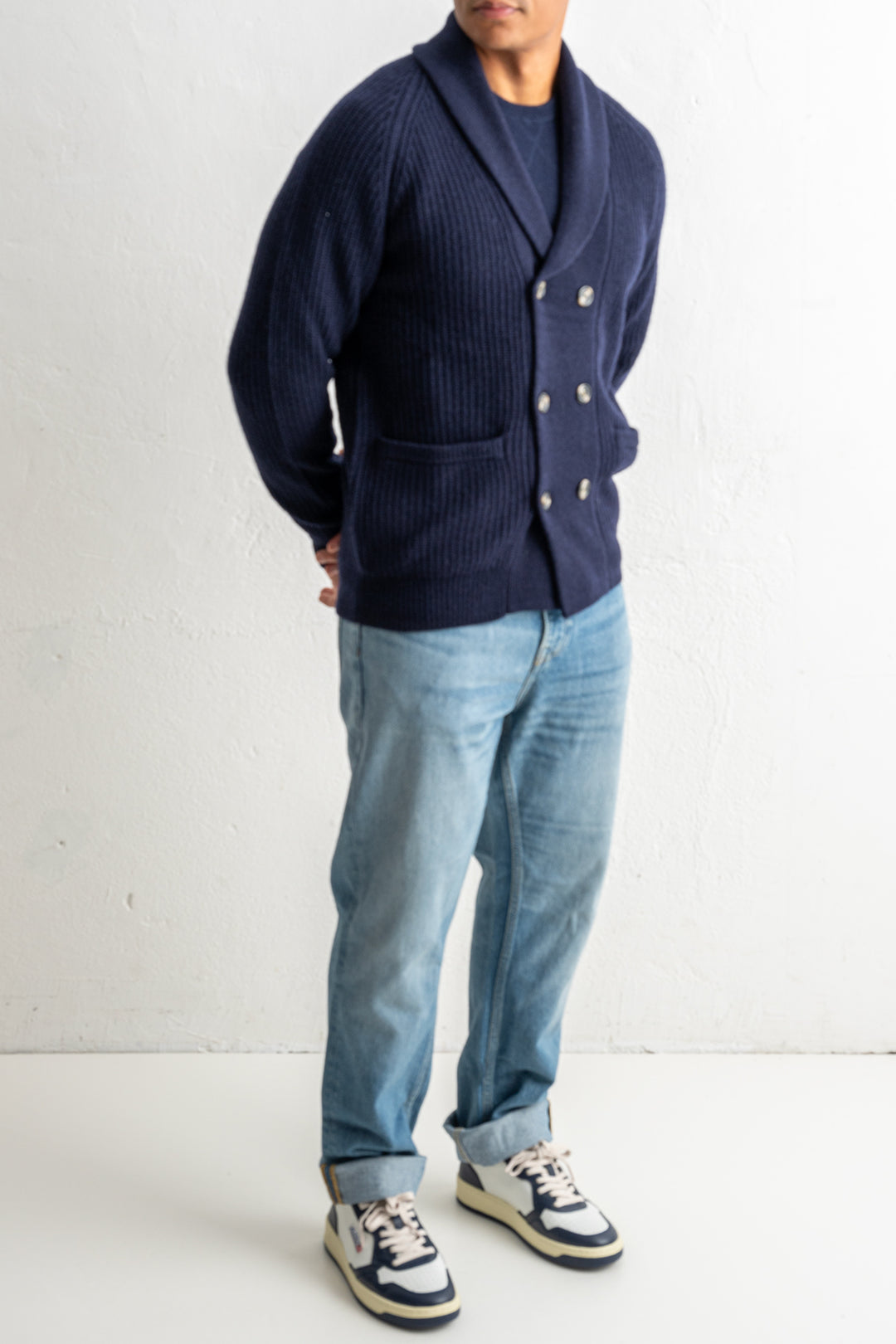 Super Geelong Knit Cardigan Navy
