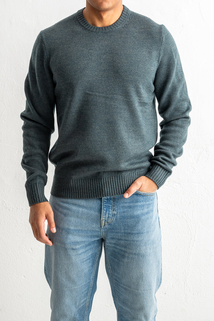 Luxury Merino Knit Crewneck Green