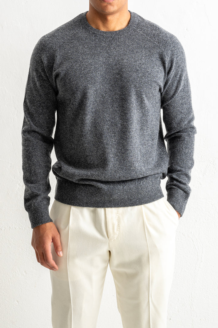 Wool Cashmere Raglan Sweater Antracite