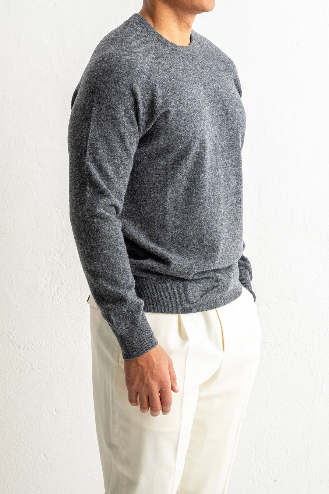 Wool Cashmere Raglan Sweater Antracite