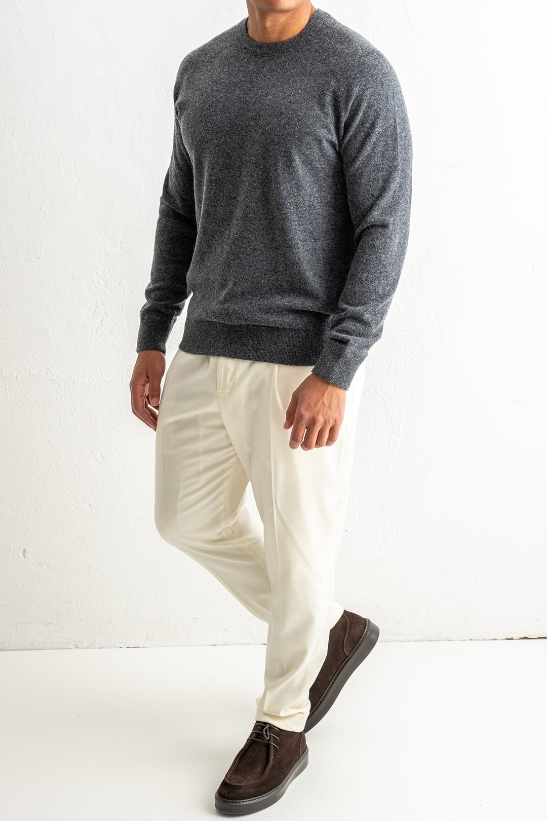 Wool Cashmere Raglan Sweater Antracite