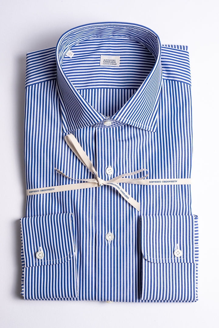Cotton Business Stripe Regular Fit BLUE