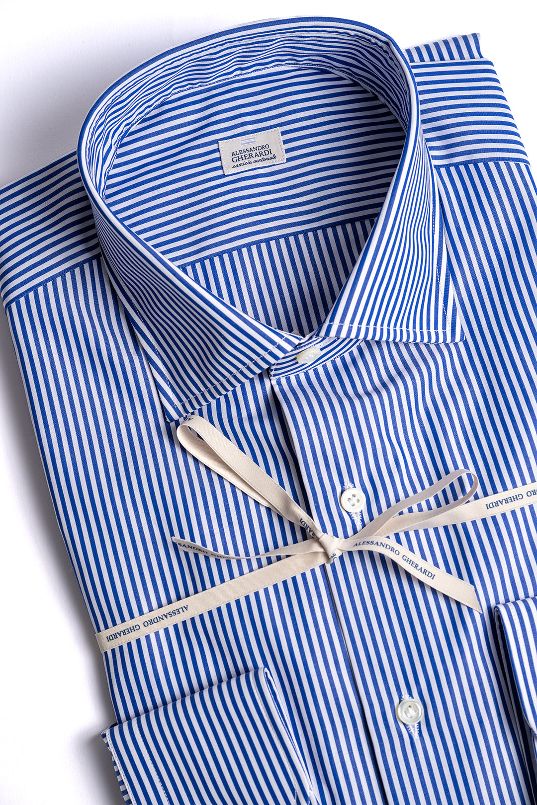Cotton Business Stripe Regular Fit BLUE
