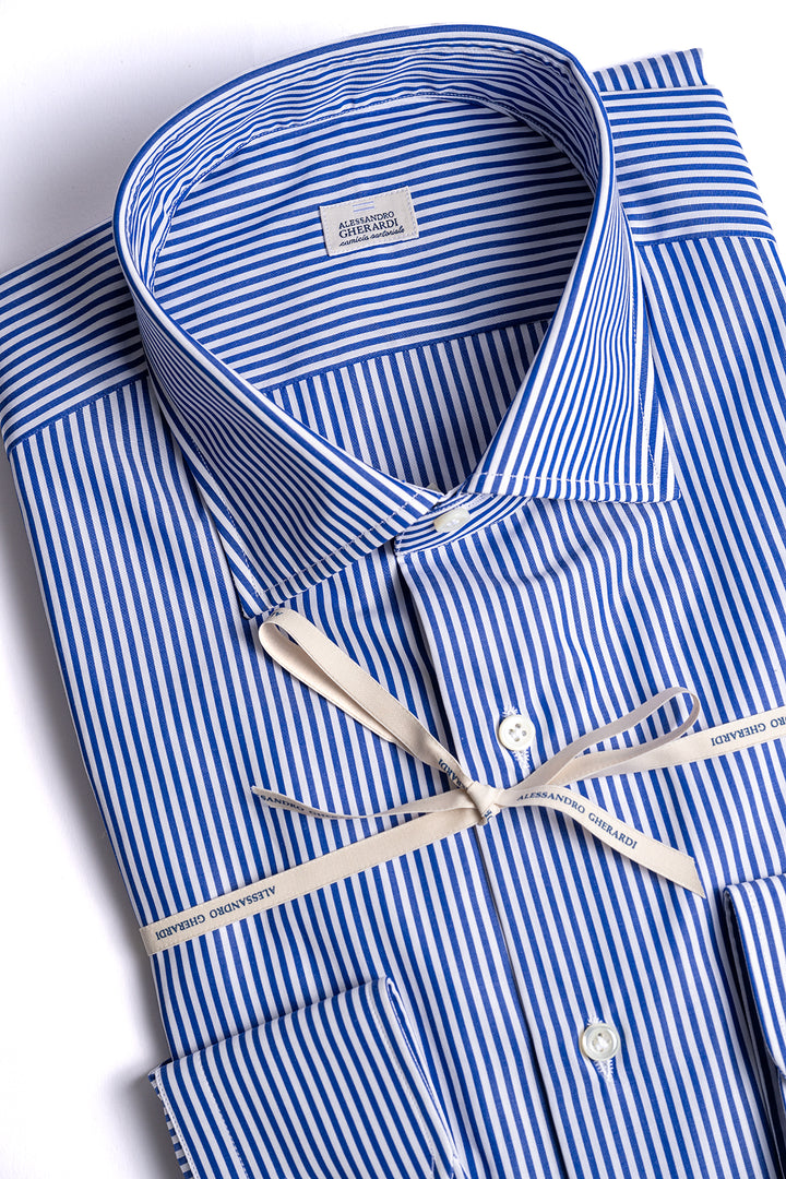 Cotton Business Stripe Regular Fit BLUE