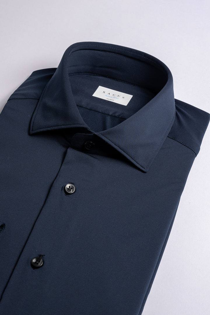 Active Solid Shirt Navy Twill – XACUS, produktbild