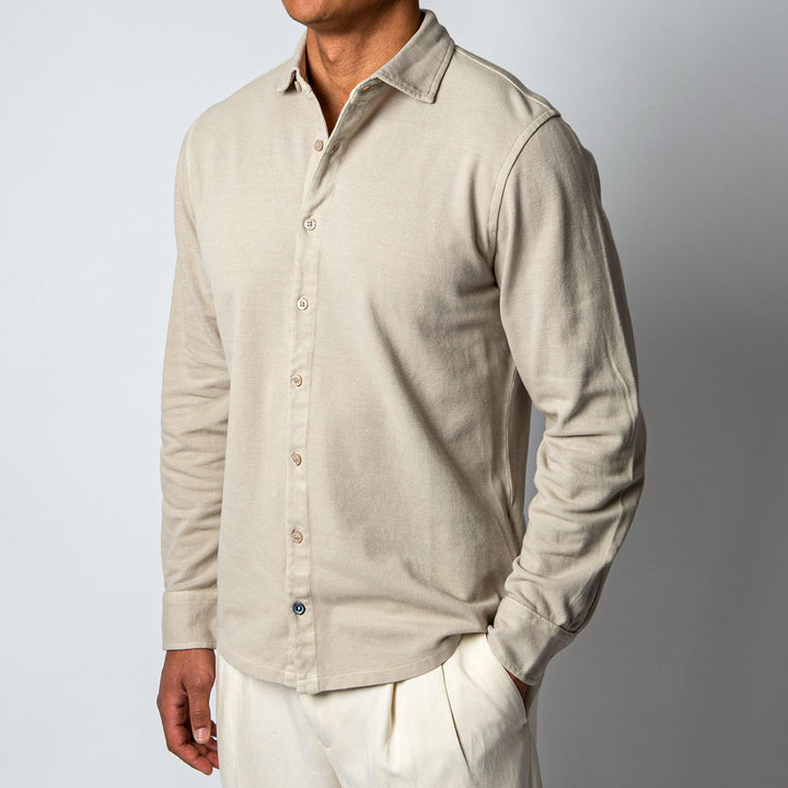 JERSEY PIQUE SHIRT SAND
